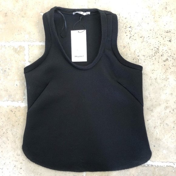 Zara Mesh Black Tank Top - Picture 1 of 8